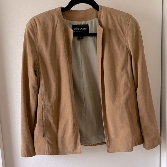 Ralph Lauren Black Label Suede Open Front Jacket 6